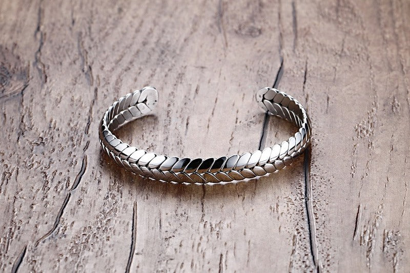 Simple Style Grain Stainless Steel Bangle Plating Stainless Steel Bracelets