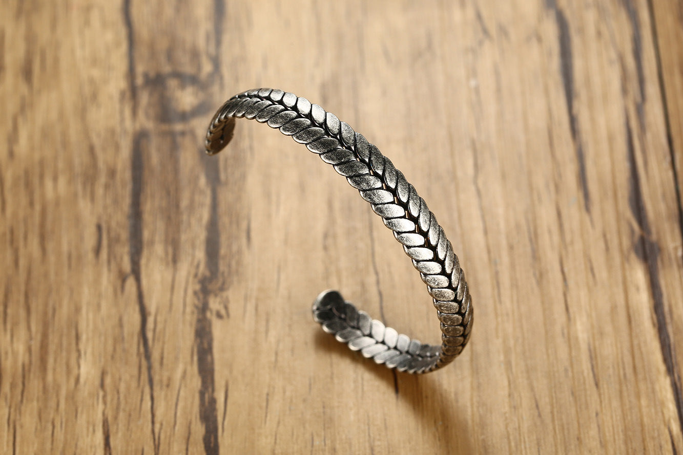 Simple Style Grain Stainless Steel Bangle Plating Stainless Steel Bracelets