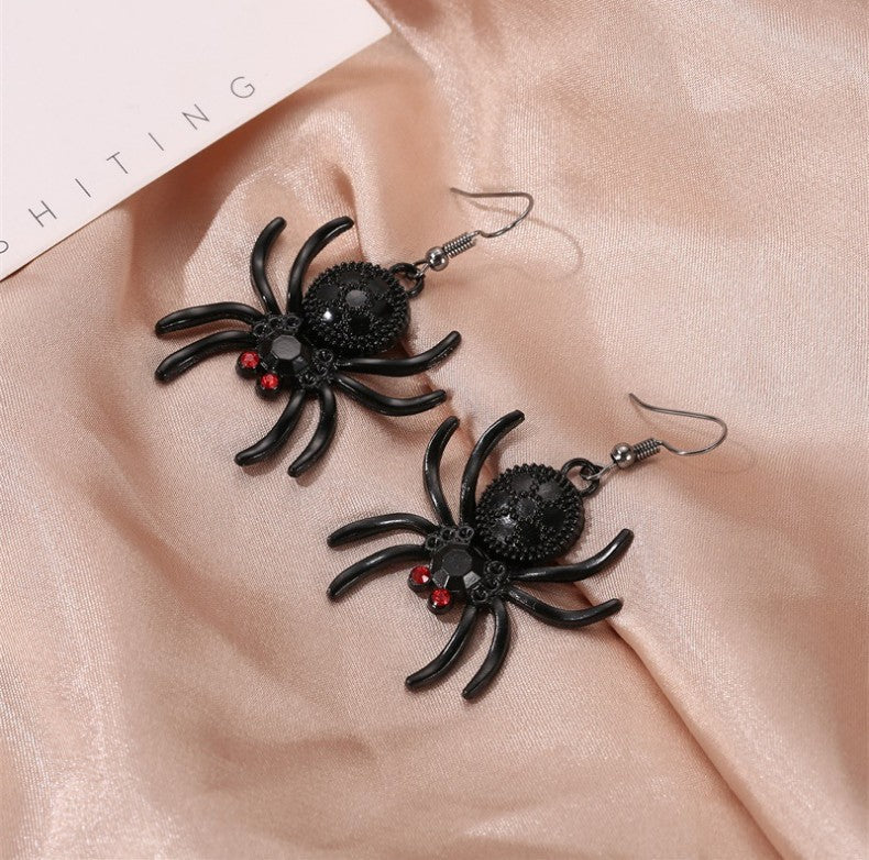 Fashion Spider Alloy Inlay Rhinestones Women's Drop Earrings 1 Pair