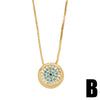 Fashion Round Copper Pendant Necklace Inlay Zircon Copper Necklaces