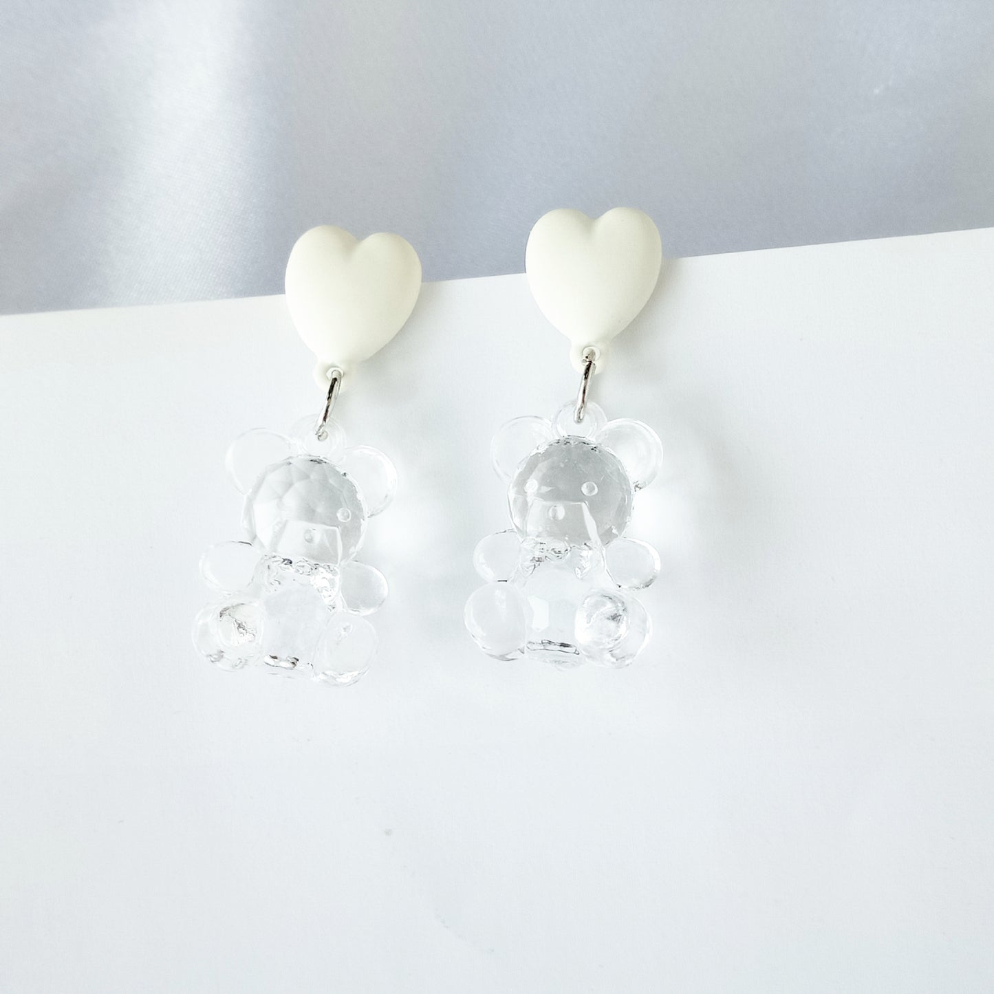 Cute Bear Heart Shape Alloy Stoving Varnish Women's Drop Earrings