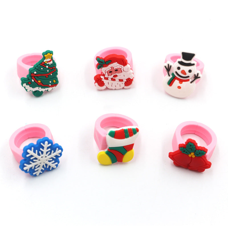 Cartoon Style Santa Claus Pvc Epoxy Kid's Rings 1 Piece