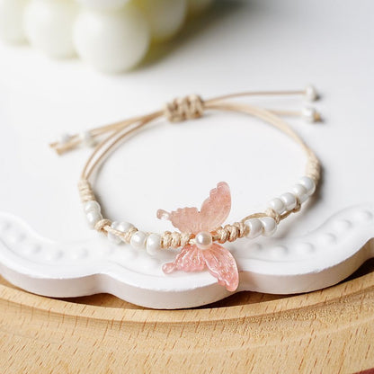 Fashion Butterfly Alloy Beaded Women's Bracelets