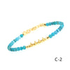 Ethnic Style Round Beaded Knitting Natural Stone Bracelets 1 Piece