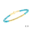 Ethnic Style Round Beaded Knitting Natural Stone Bracelets 1 Piece