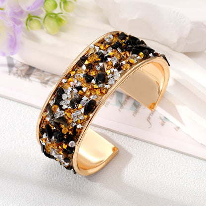 Retro Color Block Alloy Plating Natural Stone Women's Bangle 1 Piece