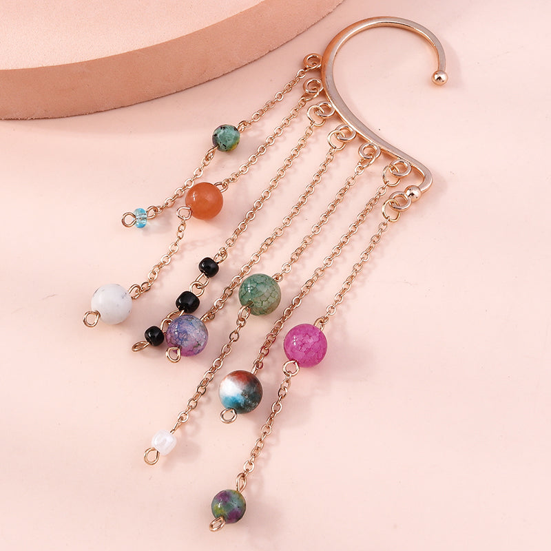 Vintage Style Tassel Alloy Glass Women's Ear Clips 1 Piece