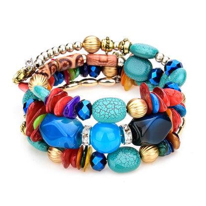 Fashion Geometric Color Block Alloy Natural Stone Women's Bracelets