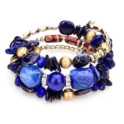 Fashion Geometric Color Block Alloy Natural Stone Women's Bracelets