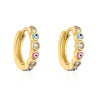 Fashion Devil's Eye Copper Enamel Gold Plated Zircon Hoop Earrings 1 Pair