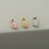 Fashion Cactus Pineapple Copper Ear Studs Inlay Zircon Copper Earrings 1 Piece