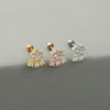 Fashion Cactus Pineapple Copper Ear Studs Inlay Zircon Copper Earrings 1 Piece