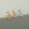 Fashion Cactus Pineapple Copper Ear Studs Inlay Zircon Copper Earrings 1 Piece