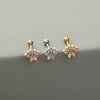 Fashion Cactus Pineapple Copper Ear Studs Inlay Zircon Copper Earrings 1 Piece