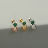 Fashion Cactus Pineapple Copper Ear Studs Inlay Zircon Copper Earrings 1 Piece