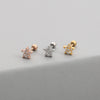 1 Piece Fashion Star Inlay Copper Zircon Ear Studs