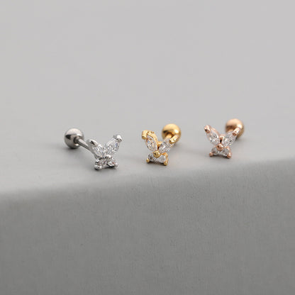 1 Piece Fashion Star Inlay Copper Zircon Ear Studs