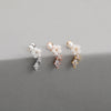 Fashion Flower Copper Ear Studs Inlay Zircon Copper Earrings 1 Piece