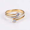 Shiny Geometric Stainless Steel Plating Zircon Rings