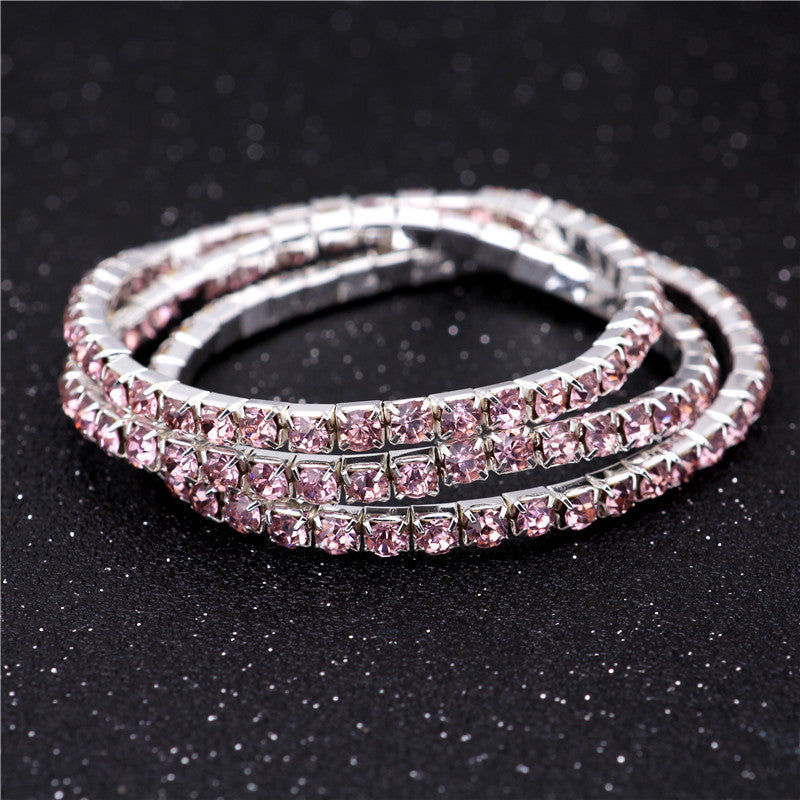 Simple Style Geometric Crystal Rhinestone Gem Bracelets