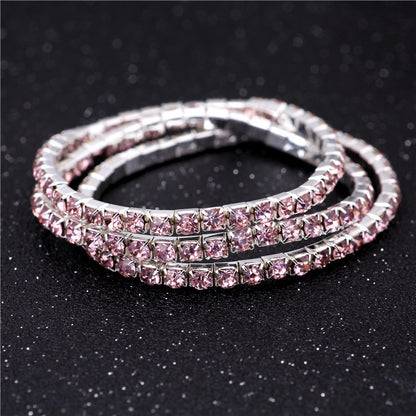 Simple Style Geometric Crystal Rhinestone Gem Bracelets