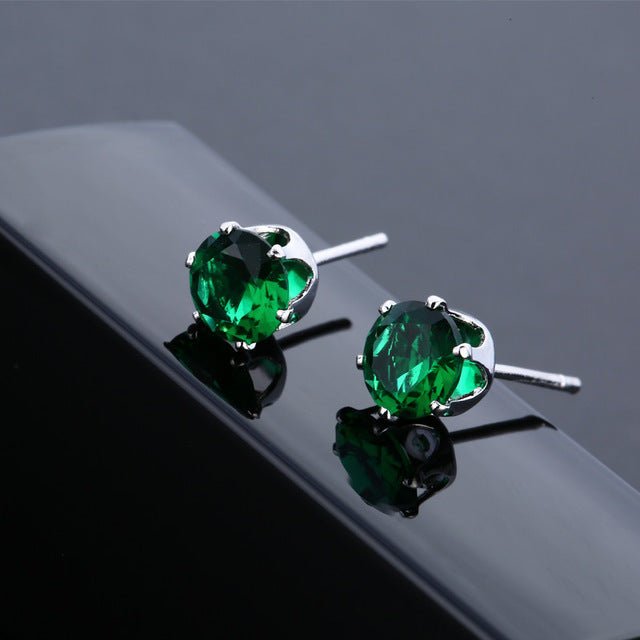 Simple Style Geometric Metal Inlay Artificial Gemstones Women's Ear Studs 1 Pair