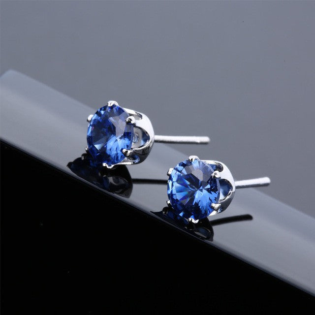 Simple Style Geometric Metal Inlay Artificial Gemstones Women's Ear Studs 1 Pair