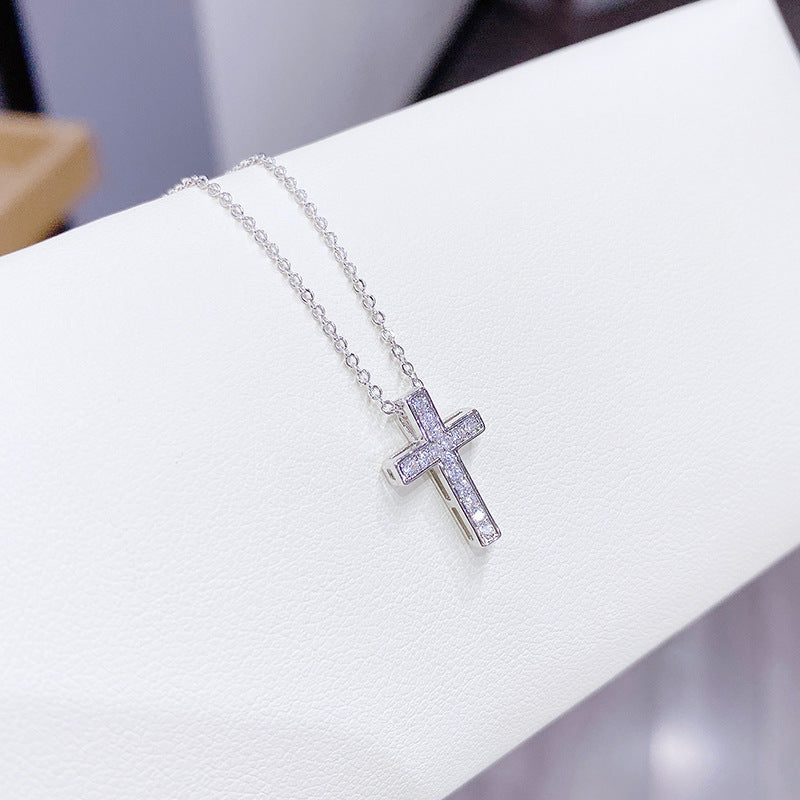 Fashion Cross Copper Necklace Gold Plated Zircon Copper Necklaces 1 Piece