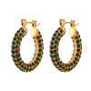 Retro Geometric Inlay Stainless Steel Zircon Gold Plated Earrings