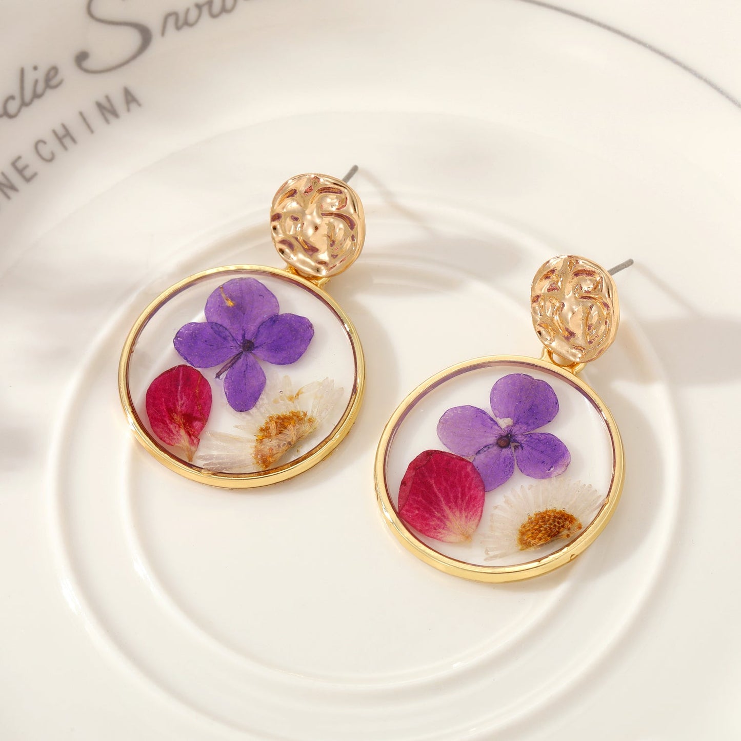 Sweet Flower Alloy Epoxy Women's Drop Earrings 1 Pair