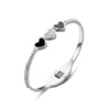 Fashion Heart Shape Titanium Steel Rhinestones Bangle