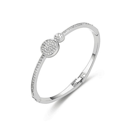 Fashion Geometric Round Alloy Artificial Rhinestones Women's Bangle