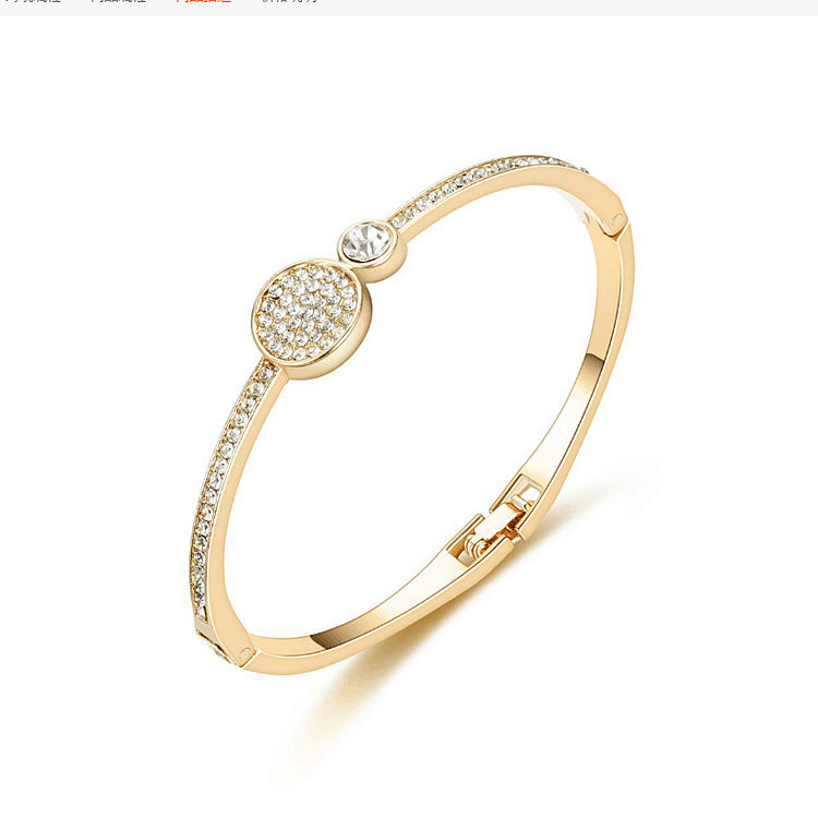 Fashion Geometric Round Alloy Artificial Rhinestones Women's Bangle