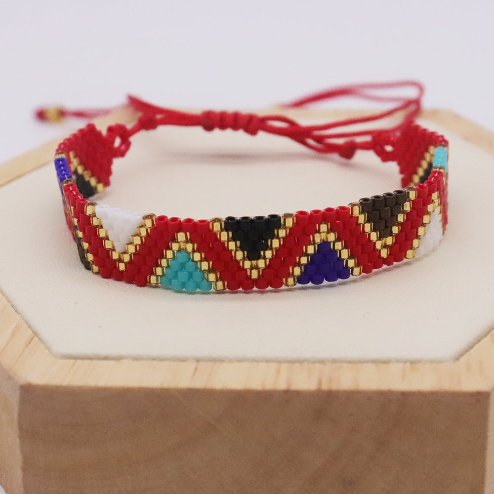 Bohemian Triangle Glass Knitting Unisex Bracelets 1 Piece