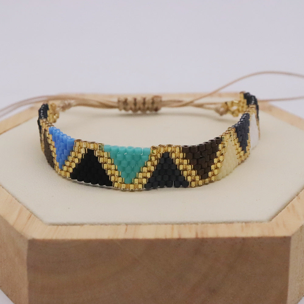 Bohemian Triangle Glass Knitting Unisex Bracelets 1 Piece