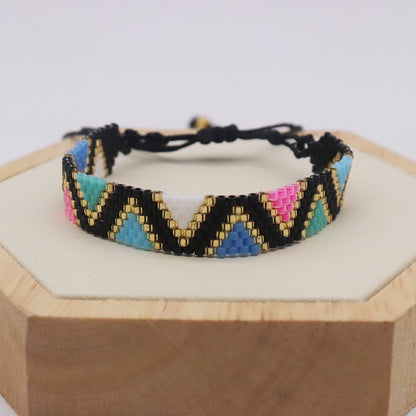 Bohemian Triangle Glass Knitting Unisex Bracelets 1 Piece