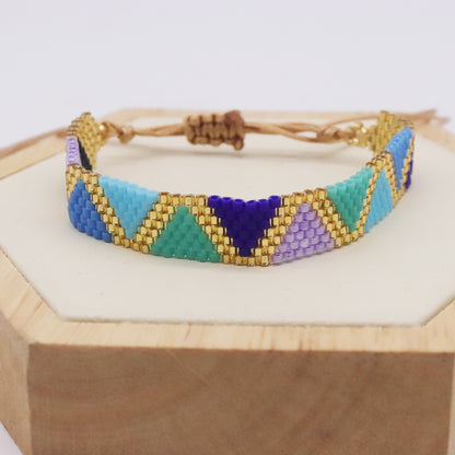 Bohemian Triangle Glass Knitting Unisex Bracelets 1 Piece