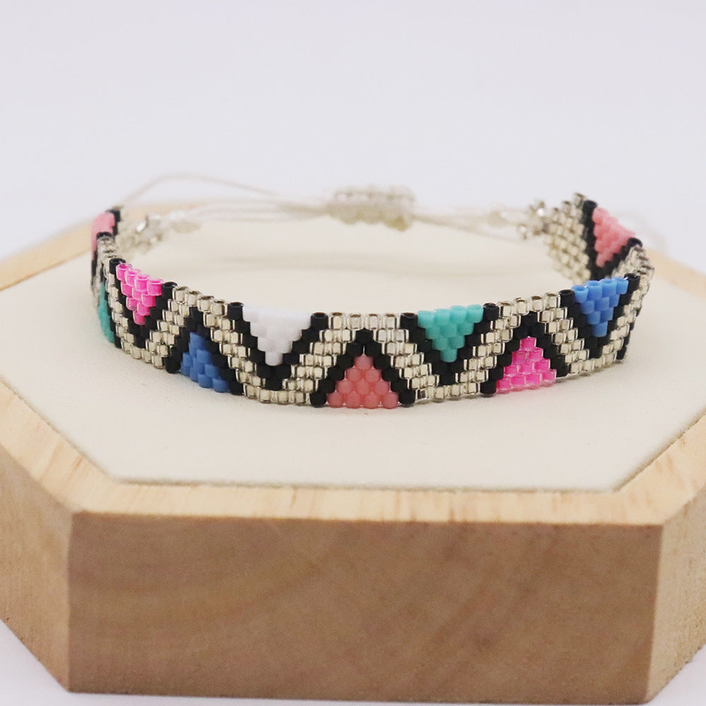 Bohemian Triangle Glass Knitting Unisex Bracelets 1 Piece