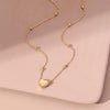 Fashion Heart Shape Titanium Steel Inlaid Gold Pendant Necklace