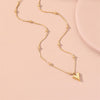 Fashion Heart Shape Titanium Steel Inlaid Gold Pendant Necklace