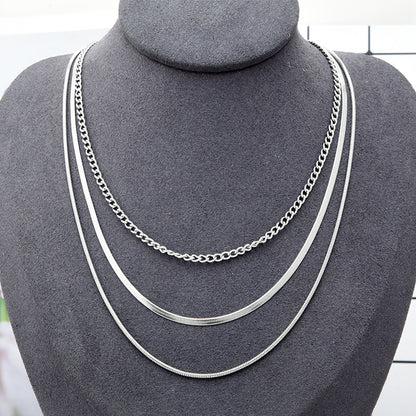 Fashion Geometric Titanium Steel Layered Necklaces Plating Stainless Steel Necklaces 1 Piece