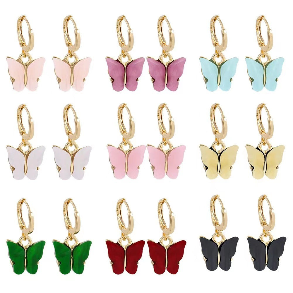 Fashion Butterfly Arylic Plating Women's Earrings 1 Pair