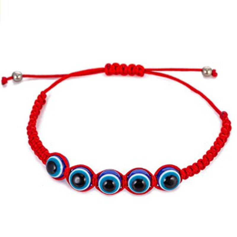 Simple Style Devil'S Eye Palm Glass Rope Unisex Bracelets