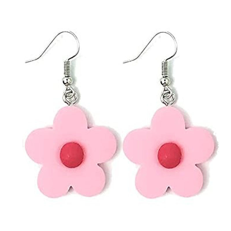 1 Pair Fruit Bear Butterfly Patchwork Plastic Resin Drop Earrings