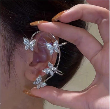 Wholesale Jewelry Fashion Butterfly Alloy Artificial Rhinestones Inlay Ear Clips