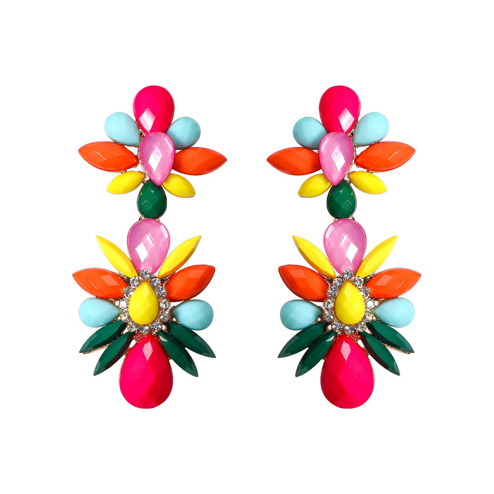 Retro Water Droplets Alloy Inlay Rhinestones Women's Drop Earrings 1 Pair