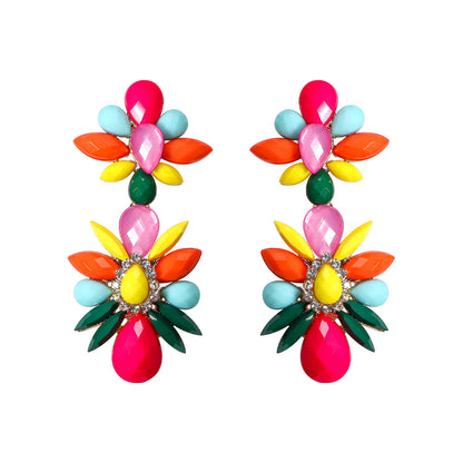 Retro Water Droplets Alloy Inlay Rhinestones Women's Drop Earrings 1 Pair