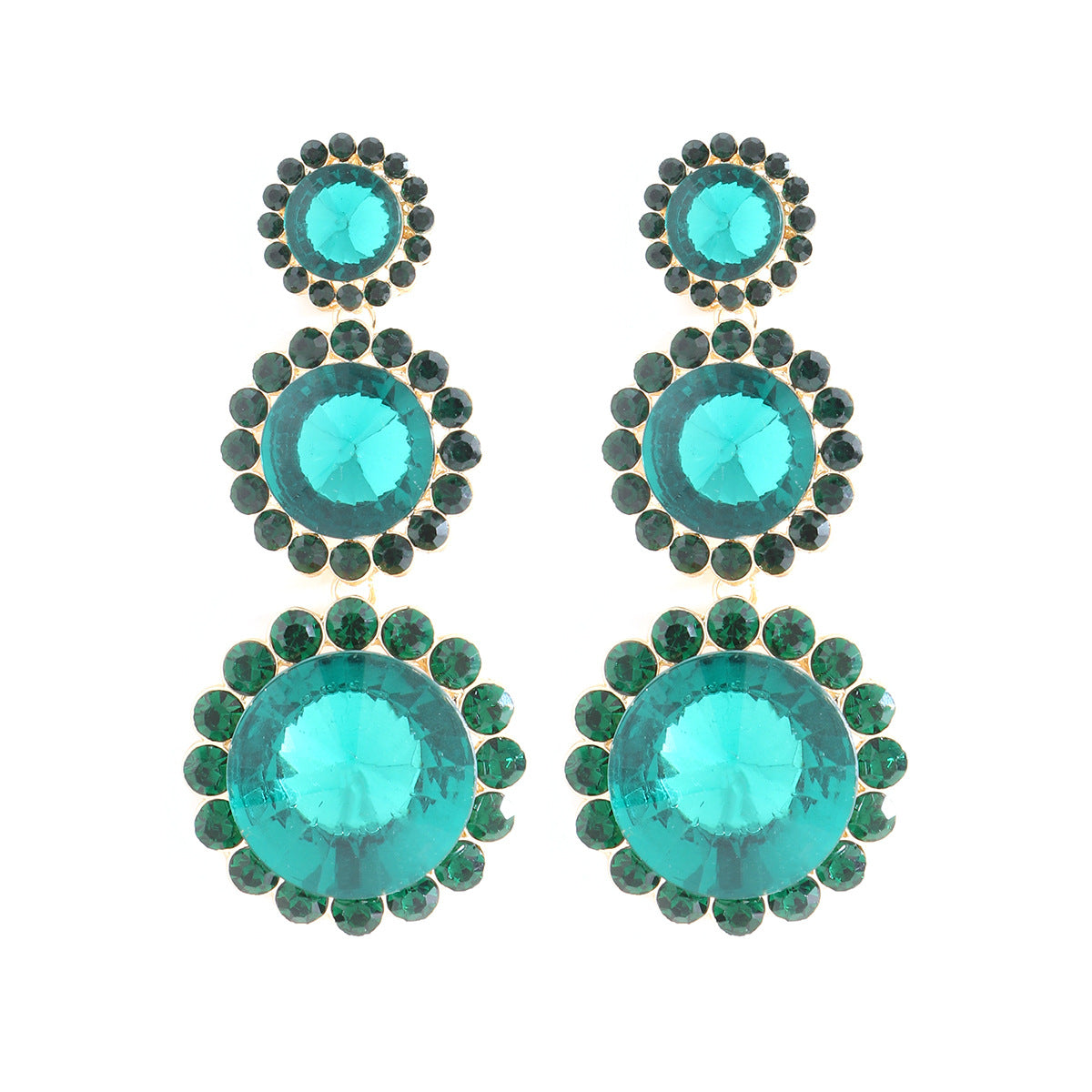 1 Pair Fashion Water Droplets Alloy Inlay Rhinestones Women's Drop Earrings Earrings