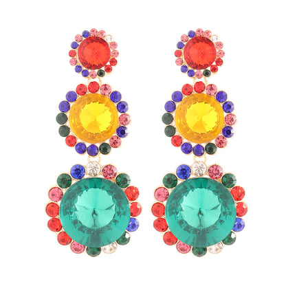 1 Pair Fashion Water Droplets Alloy Inlay Rhinestones Women's Drop Earrings Earrings