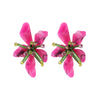 Fashion Flower Plastic Beaded Women's Ear Studs 1 Pair